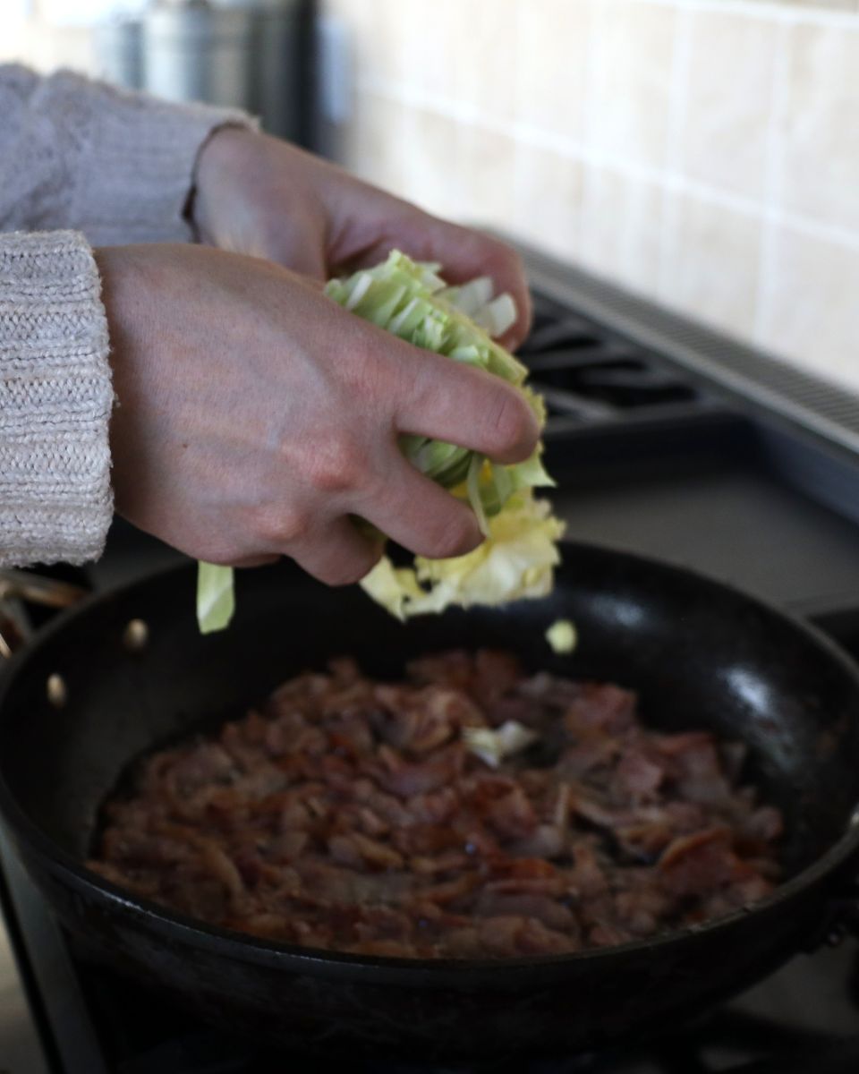 Irish Fried Bacon and Cabbage