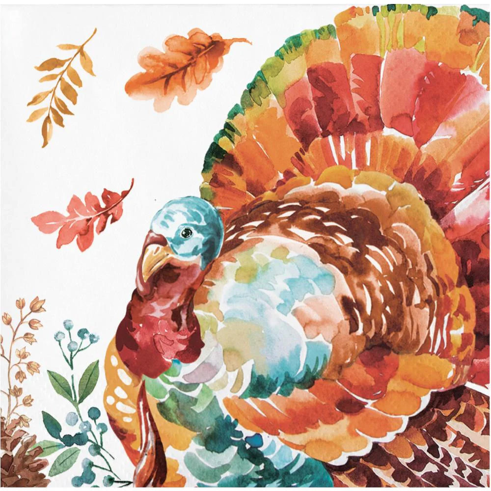 Tasteful Turkey Paper Beverage Napkin