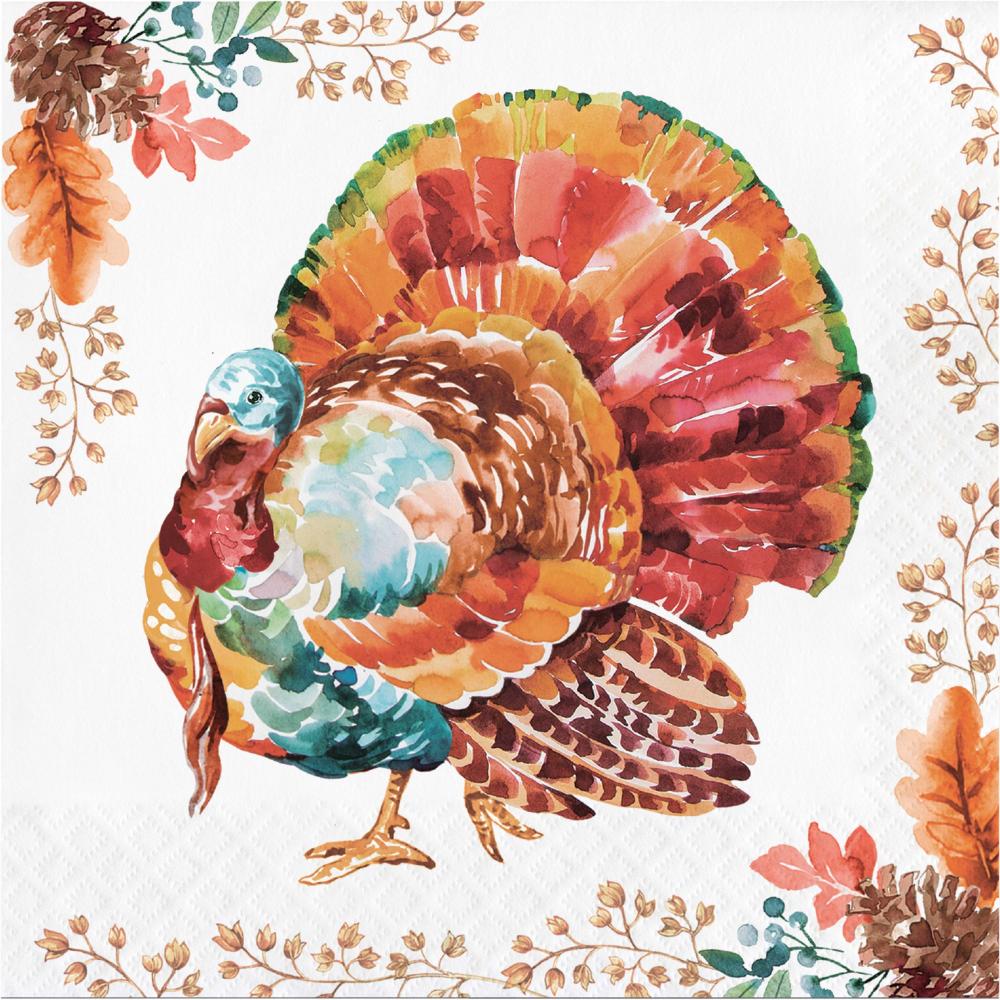 Tasteful Turkey Paper Luncheon Napkin