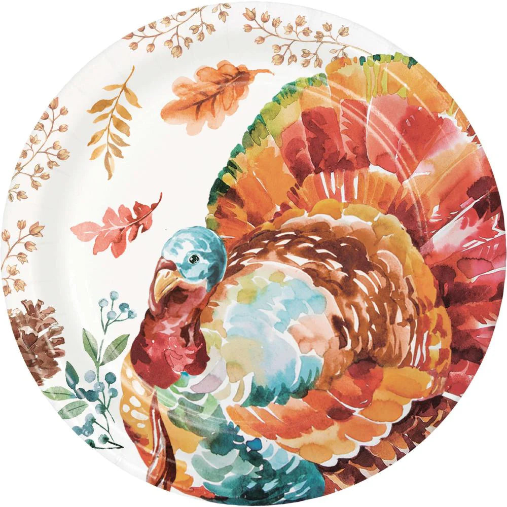Tasteful Turkey Paper Dinner Plate