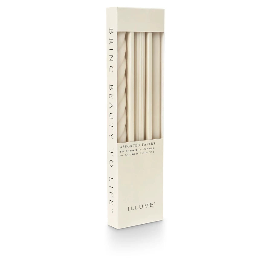 Assorted Candle Tapers 3-Pack (Driftwood)