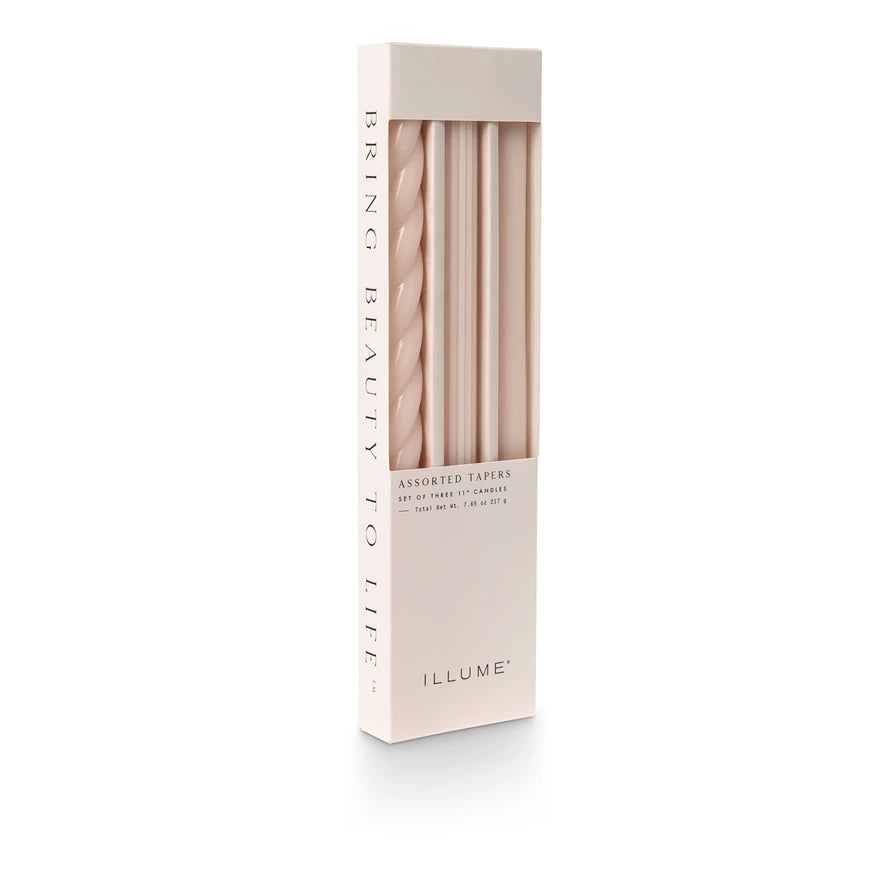 Assorted Candle Tapers 3-Pack (Light Ivory)