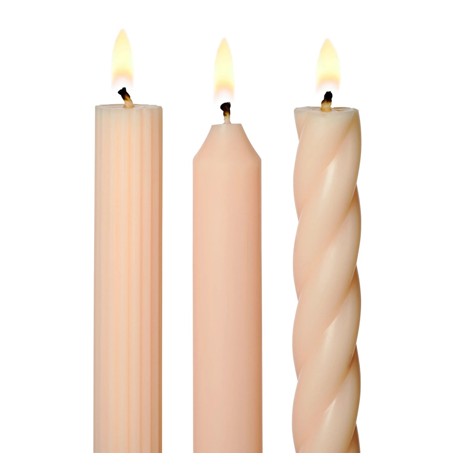 Assorted Candle Tapers 3-Pack (Light Ivory)
