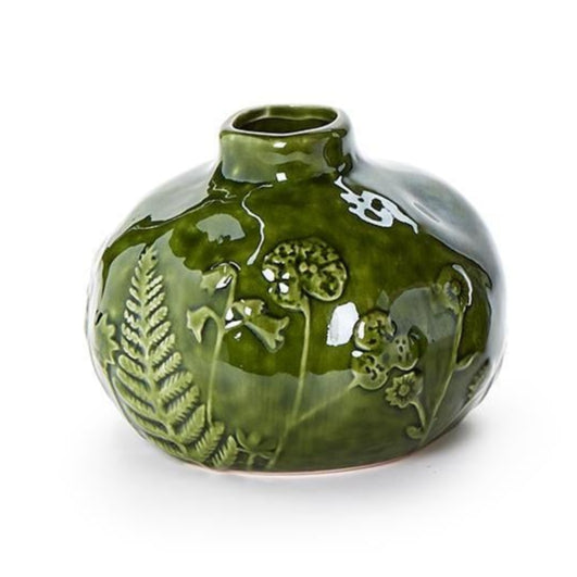 Ceramic Floral Scape Relief Pattern Vase