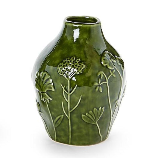 Ceramic Floral Scape Relief Pattern Vase
