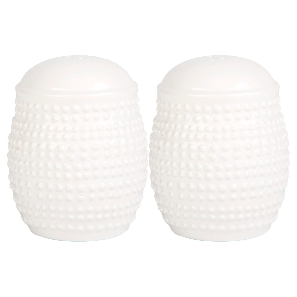 White Embossed Halo Dots Salt and Pepper Set